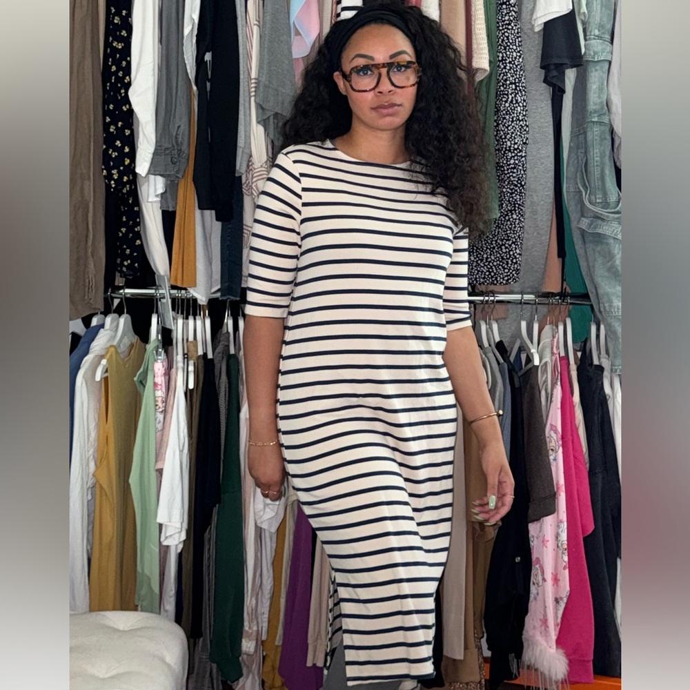 Striped Black and White Women's Dress